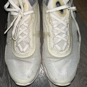 Nike White and Light Gray Mesh Sneakers
